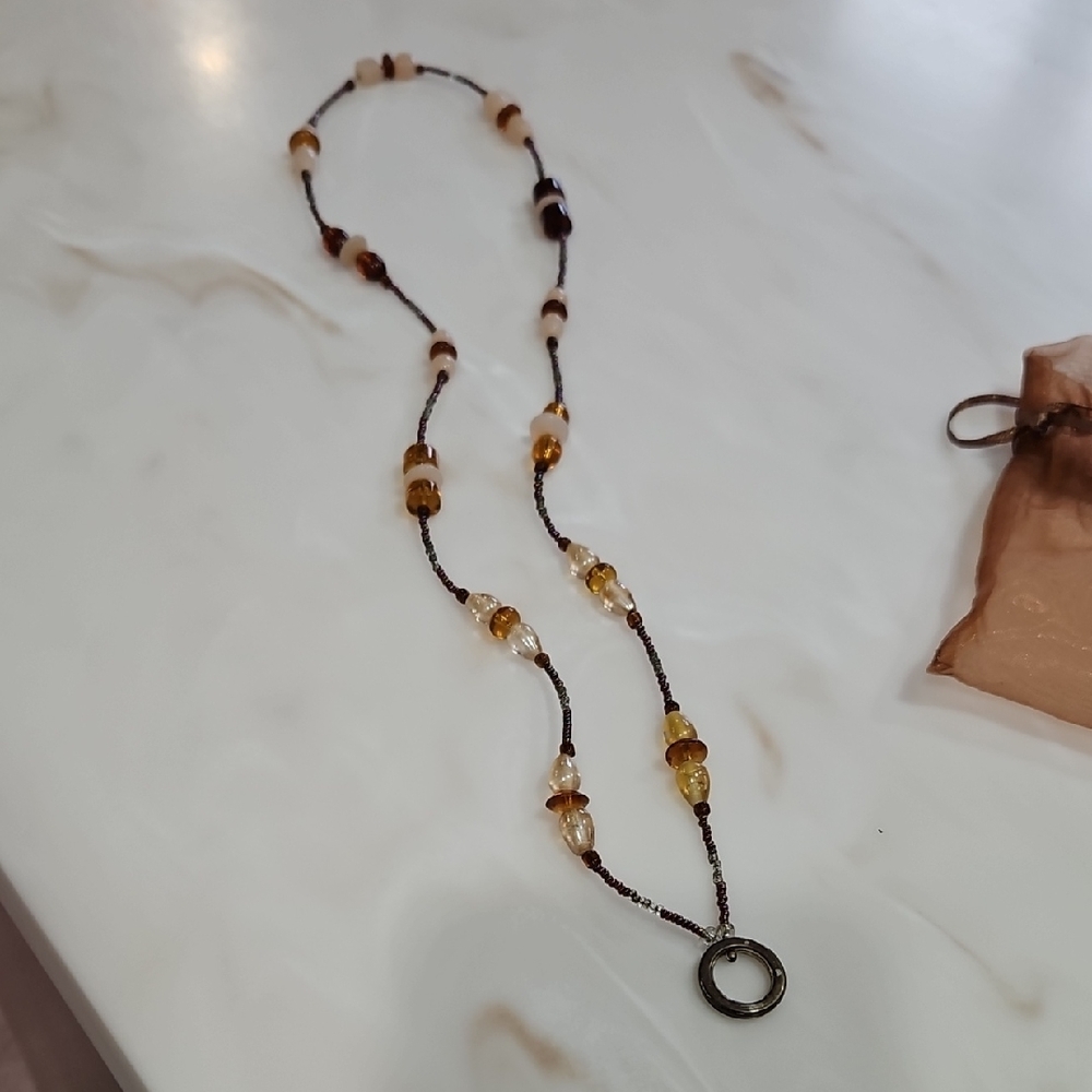 Elegant Brown Beaded Necklace